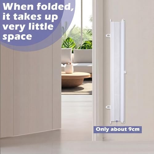 Retractable Dog Gate No Drill, 30 x 70 Inches