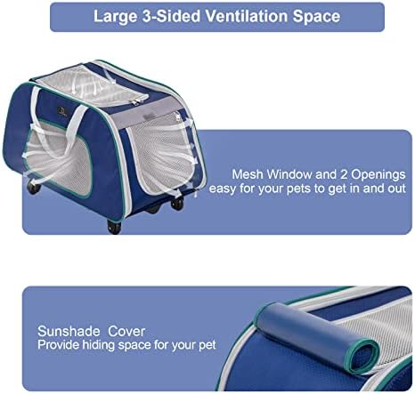A 4 Pet Foldable Dog Carrier on Wheels