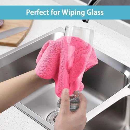 HOMEXCEL 8PK Microfiber Cleaning Cloth, Cleaning Rags