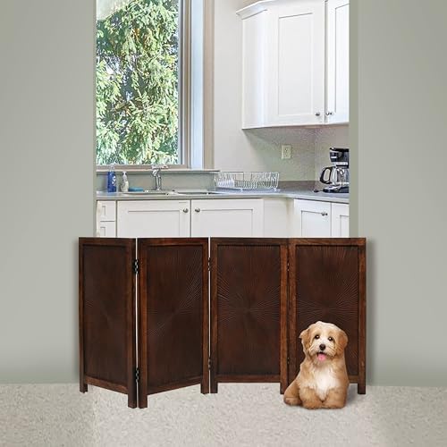 Freestanding Pet Gate, 4-Panel Folding, 56x28 in