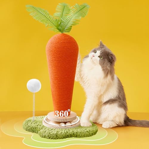 Cute Cat Scratching Post, Carrot Cat Scratcher Post