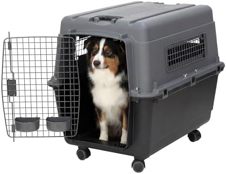 SportPet Airline Compliant LARGE 31.5" Travel Dog Kennel- Durable Plastic
