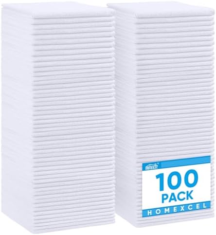 HOMEXCEL 100PK Microfiber Cleaning Cloth, Cleaning Rag