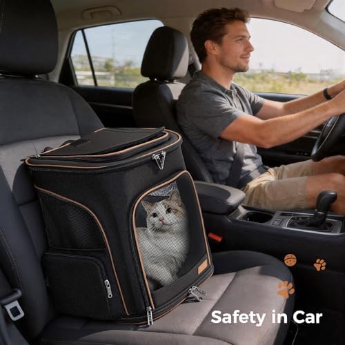 Lekereise Large Cat Backpack Carrier Expandable Pet Carrier Backpack