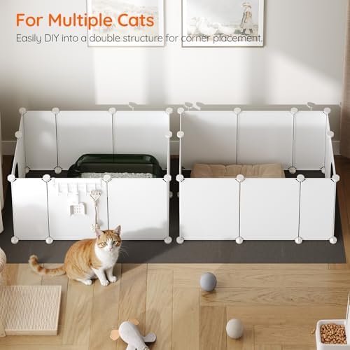 HOOBRO 2 Pack Cat Litter Box Enclosure Splash Guard
