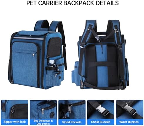 Cat Carrier Backpack for Travel, Dog Carrier Backpack for Large cat, Small Dogs