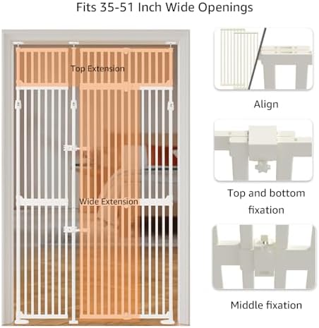 unipaws 86" High Extra Tall Cat Safety Gate, Auto Closing and No Drilling