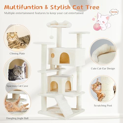 Sweetcrispy 54-inch Cat Tree Tower