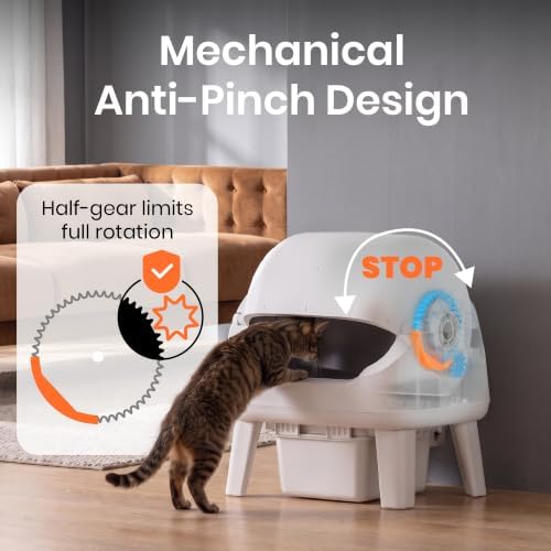 Automatic Cat Litter Box, Self Cleaning Litter Box, Open Top, 3 Buttons