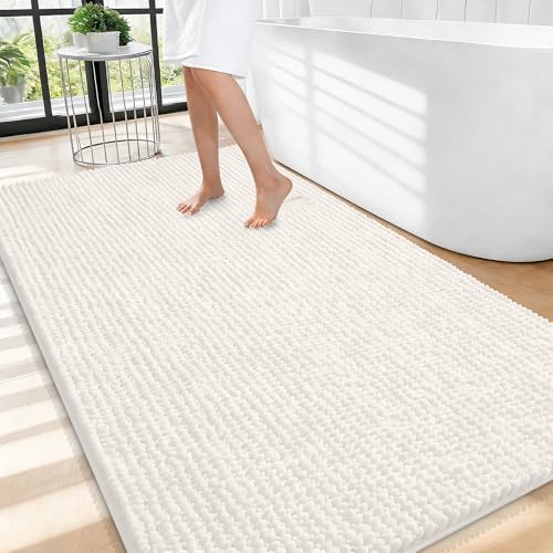 OLANLY Thick Chenille Large Bathroom Rugs 44x32, Absorbent Bath Mat