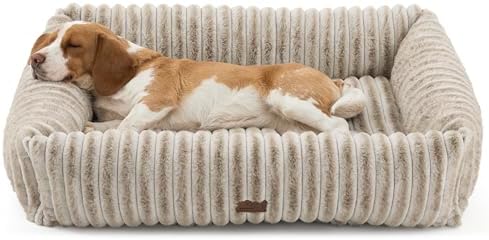 Bedsure ComfyFleece® Cute Dog Beds Large Sized Dog Washable，36in Amphora