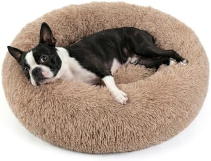 nononfish Cozy Donut Pet Bed, Calming Plush Dog Bed