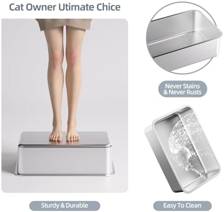 2PACK Stainless Steel Cat Litter Box