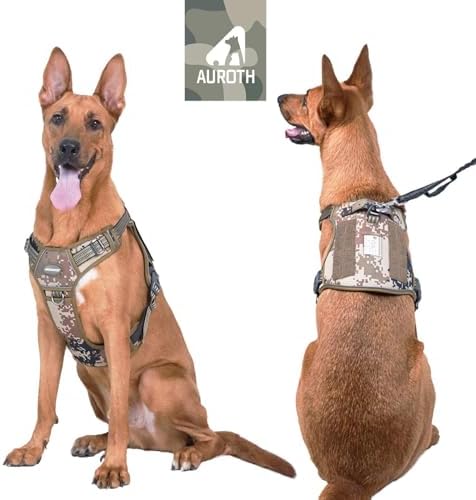 AUROTH Tactical Dog Harness for Extra Large Dogs, Heavy Duty No Pull Vest