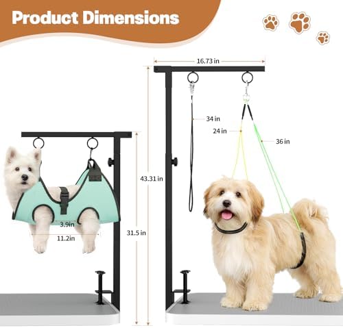 Dog Grooming Table Arm, 31.5"-43.3" Adjustable Pet Stand