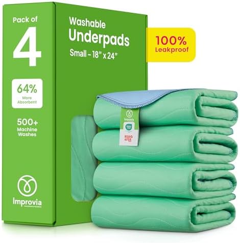 IMPROVIA® Washable Underpads, Heavy Absorbency Reusable Incontinence Pads