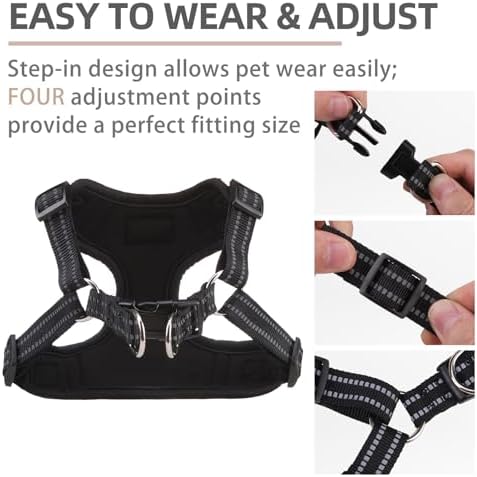 PUPTECK Dog Harness and Leash Set Small Sized, Step in No Pull Adjustable Puppy