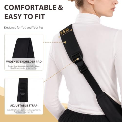 Dog Sling Carrier for Small Dogs and Cats Up to 15 lbs, Hands Free Pet Carrier