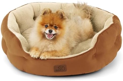 Bedsure Small Dog Bed Washable, Round Cat Beds