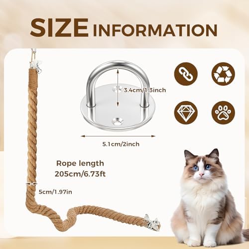 Weysat 2'' x 6.7 ft Cat Climbing Rope
