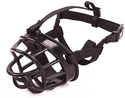 Basket Dog Muzzles-Soft Adjustable Breathable Mask Anti Biting Chewing Barking Training Dog Muzzle for Small Medium Large Dogs (Black, 2: Snout 6.7-10.2")