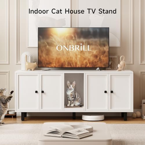 ONBRILL 59 Inches Cat Litter Box Enclosure