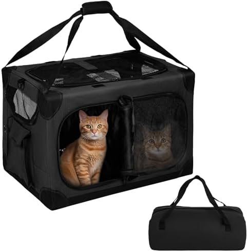 Extra Large 2-Cat Foldable Pet Travel Carrier