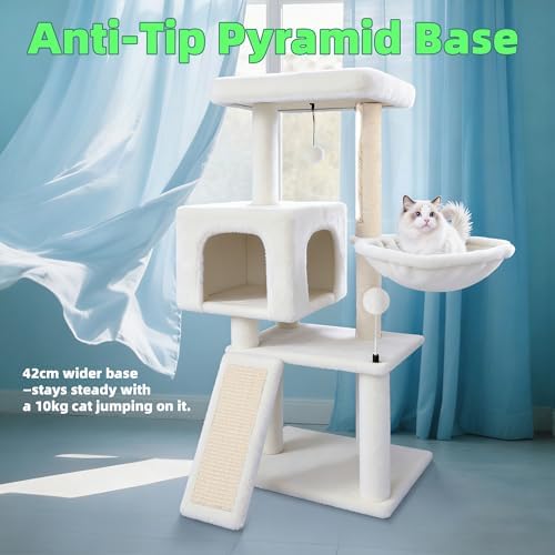 Cat Tree with Cat Condo and Hammock, Cat Tree with Scratching Posts and
