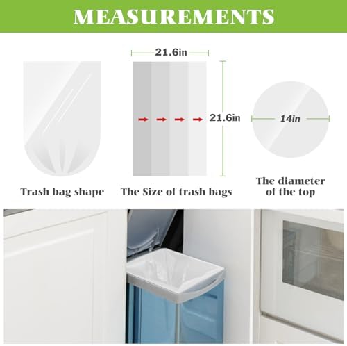 5 Gallon 220 Counts Strong Trash Bags Garbage Bags by Teivio, Bin Liners