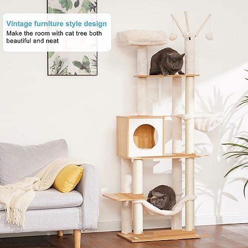 Hey-brother Wooden Cat Tree Tower
