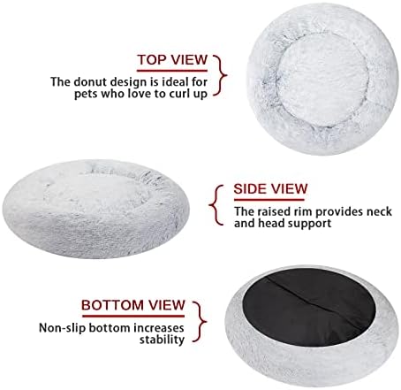 Bedfolks Calming Fluffy Donut Dog Bed