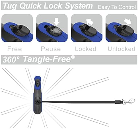 TUG Tiny Retractable Dog Leash, 10 ft