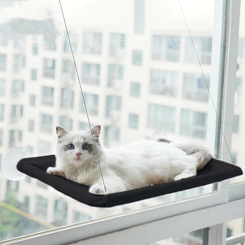 Black Cat Hammock for Window Cat Window Bed for Indoor Cats
