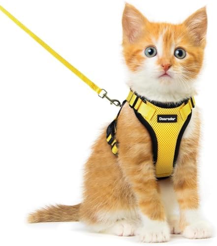 Dooradar Cat Harness and Leash Set, Adjustable and Escape Proof