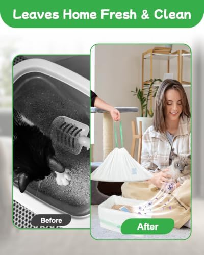 60 Count Cat Litter Box Liners for Automatic Litter Box, Pre-Separated