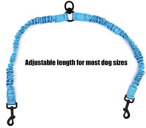 BAOBOTE Pet Double Dog Leash, Shock Absorbing Reflective Bungee Lead