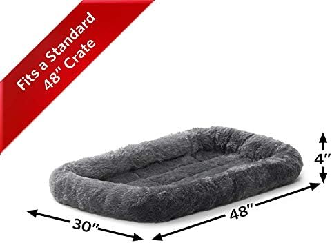 QuietTime by MidWest 48" Dog Crate Bolster Bed, Extra-Large Breeds