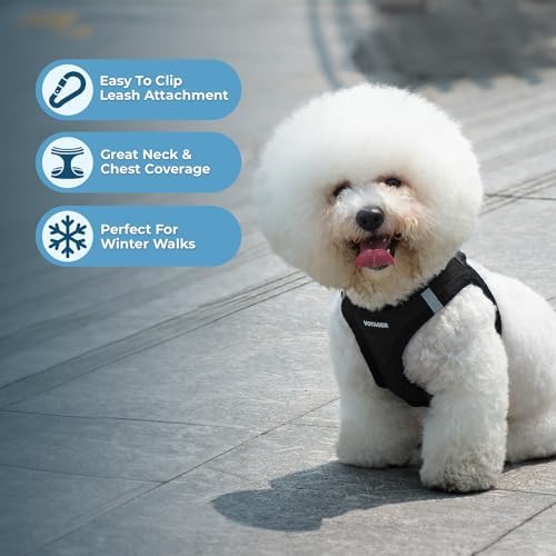 Voyager Step-in Plush Dog Vest Harness -Black Plush