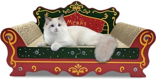 Luxury Cardboard Cat Scratcher Sofa Bed, Couch Shaped Scratching Board