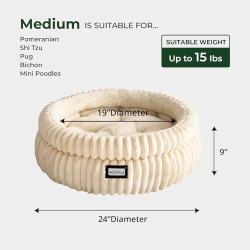 BALANCE Cat Bed Kitten Bed, Washable Round Cat Beds