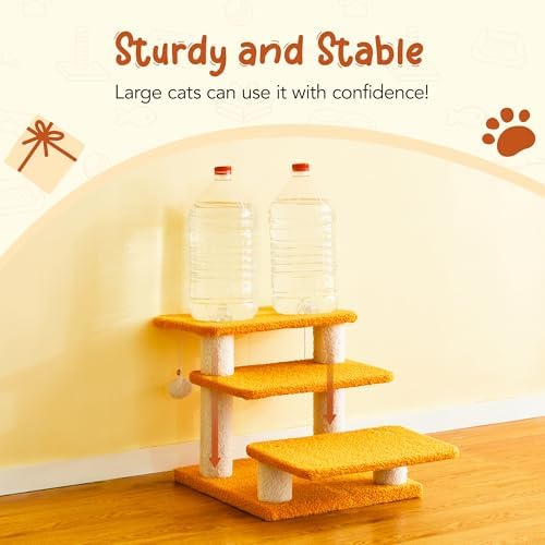 15''H Multi-Step Pet Stairs for High Beds & Sofas, 3-Step Cat Stairs