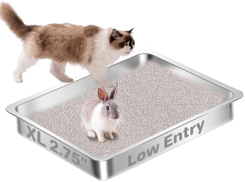 Low Entry Stainless Steel Cat Litter Box