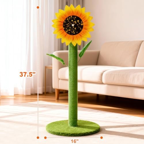 Sunflower Interactive Cat Toys for Indoor Cats, Cute Cat Scratch Post
