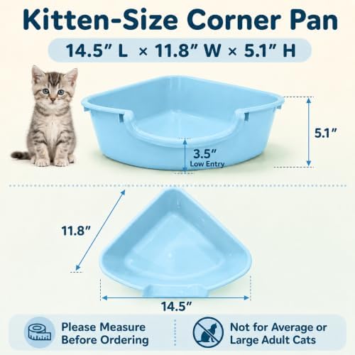 Corner Litter Box, Low Entry Kitten Litter Box