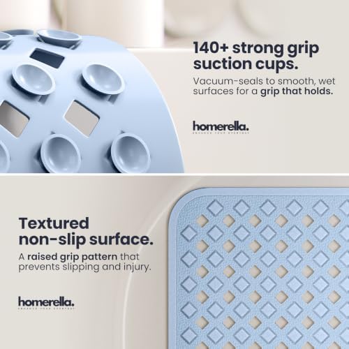 homerella Bathtub Mat Non Slip 28x16 Shower Mat Non Slip Anti Mold BPA Free