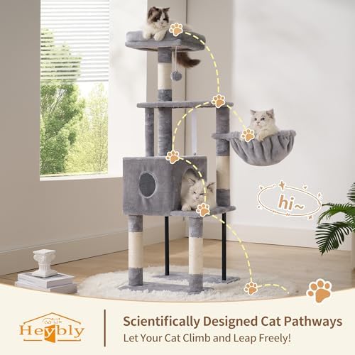 Heybly Cat Tree with Toy, 49 inch Cat Tower
