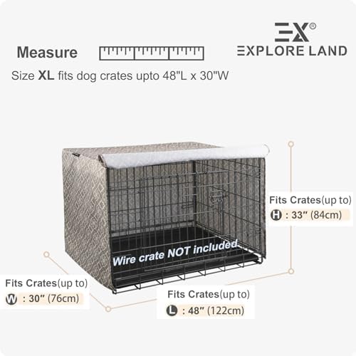Explore Land Pattern Dog Crate Cover, 48 Inches