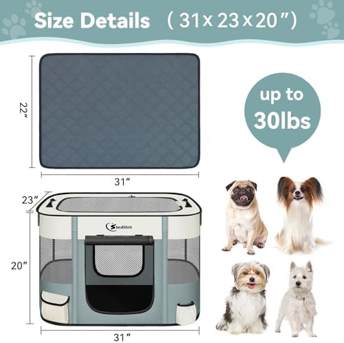 Siedihit 31" Dog Playpen, Cat Puppy Pen, Pet Portable Crate Indoor Outdoor