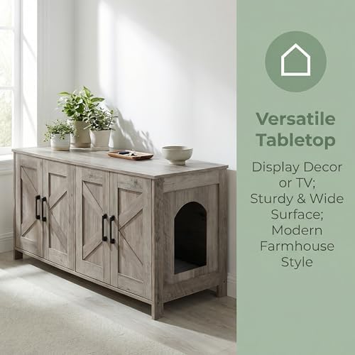 Homhedy 47.2”L Cat Litter Box Enclosure