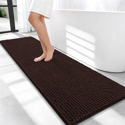 OLANLY Thick Chenille Bathroom Runner Rugs 59x20, Absorbent Bath Mat